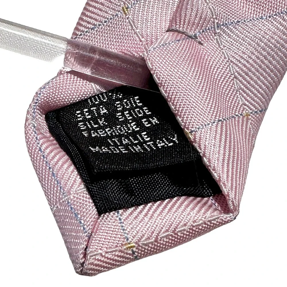 BURBERRY London Men's Checkered Neck Tie • 100% Silk •‎ two-tone pink